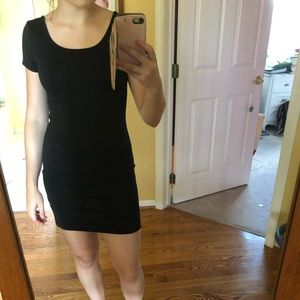 Black fitted mini dress